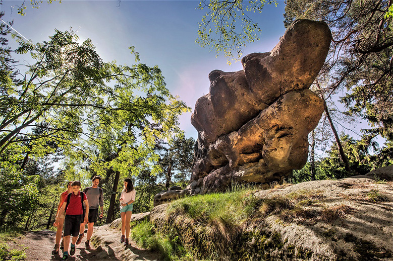 Wandelaars in het Zittauergebergte